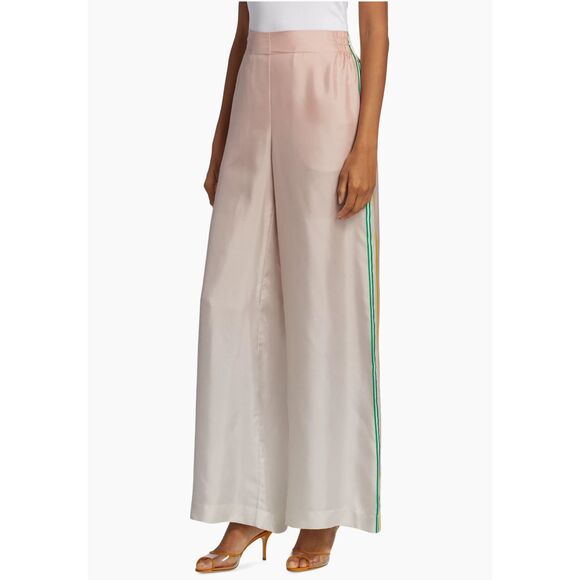NWT Casablanca Side Stripe Ombre Effect Silk Wide Leg Pants in Pink Size 42 $106 - Picture 2 of 11